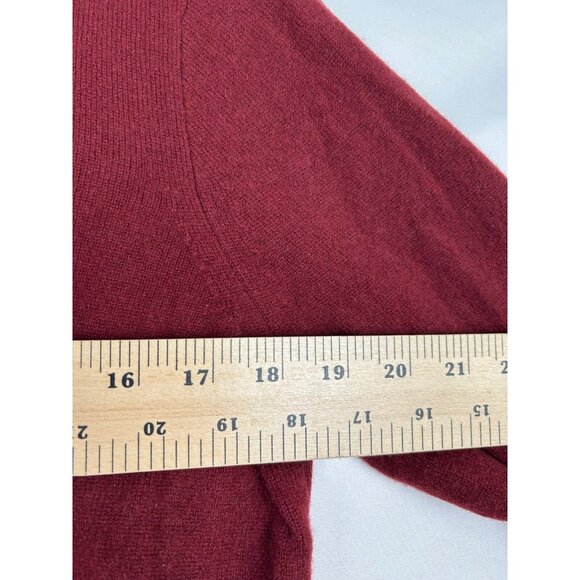 J Crew Womens 100% Cashmere Classic-fit Crewneck Sweater Burgundy Size Large - Picture 4 of 7